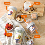 Vaso Contenedor Recipiente Plástico Doble Grande 310ml+760ml Color Transparente - Imagen 6