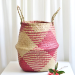 Cesto De Fibra Natural Canasto Ratán Decoración Multiuso M - Imagen 3