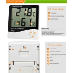 Termómetro De Pared Digital Control De Humedad Reloj Alarma - Imagen 3