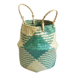 Cesto De Fibra Natural Canasto Ratán Decoración Multiuso M - Imagen 8