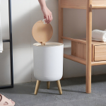 Papelera Cesto Basura Patas De Madera Decorativo Cocina Baño - Imagen 6