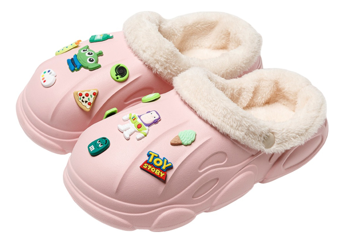 D_798442-MLU76631640726_062024-F.jpg Pantufla Calentita Niño Niña En Pvc Con Interior Corderito - Imagen 1