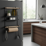 Portarollo Acero Colgante Imantado Repisa Estante Cocina Bañ - Imagen 2