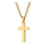 Collar Cadenita Cruz Unisex Varios Colores Metal - Imagen 15