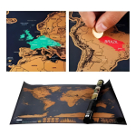 Mapa Para Raspar Mapamundi Scratch Map 82x59 Viajeros Regalo - Imagen 4