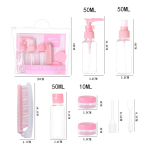 Kit De Viaje 5 Botellas Y Frascos Lociones Cremas + Peine - Imagen 2