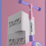 Monopatin Infantil 3en1 Plegable C/luces Y Palanca De Empuje - Imagen 8