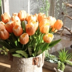Flores Artificiales Decorativas Ramo De 5 Flores Tulipanes - Imagen 15