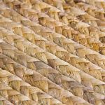 Alfombra Redonda De Rattan Chica Sala De Estar Dormitorio Diseño De La Tela Beige - Imagen 5