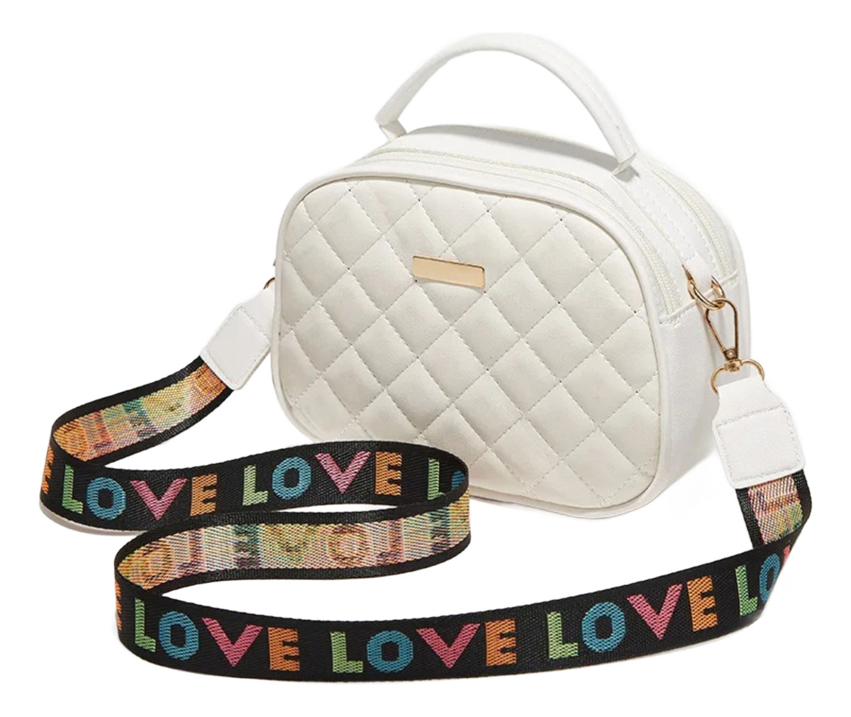 D_805399-MLU78143255661_082024-F.jpg Bandolera Cartera Mano Hombro De Dama Correa Con Diseño Love - Imagen 1