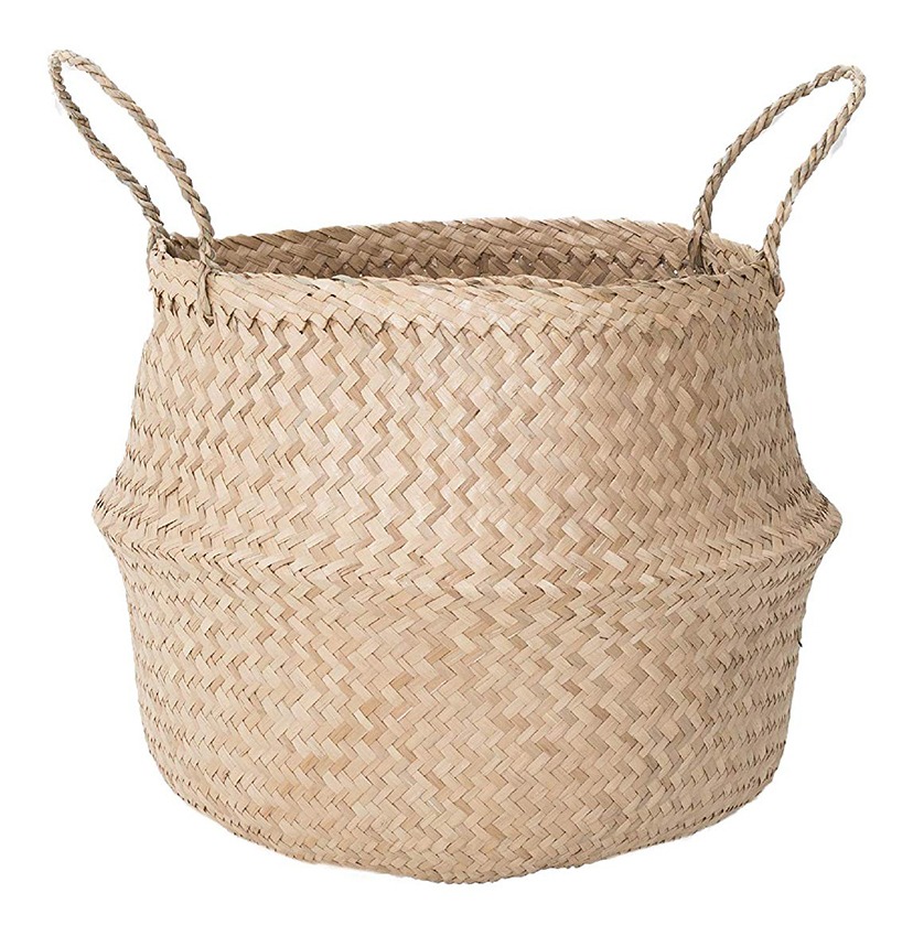 D_805735-MLU40193457125_122019-F.jpg Cesto Multiuso Tipo Mimbre Canasto Fibra Natural 38x34cm - Imagen 1