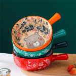 Plato Hondo Estilo Cazuela Copetin Cerámica Con Asa 15cm Conejo - Imagen 4