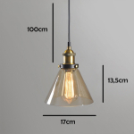 Lampara De Techo Colgante Embudo Vintage De Vidrio - Imagen 7