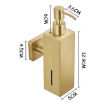 Dispensador De Jabon Rectangular Manual Acero Inoxidable - Imagen 10