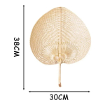 Abanico Decorativo En Mimbre Estilo Hoja De Palma Corazón - Imagen 6