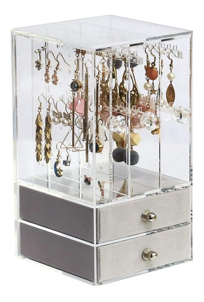 D_814737-MLU46651618921_072021-F.jpg Organizador Exhibidor De Joyas Joyero Diseño Acrilico Cajón - Imagen 1