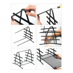 Organizador Set Escritorio De Metal Bandeja Triple Color Plateado - Imagen 2