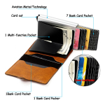 Porta Tarjetas De Metal Rfid Cuero Sintetico Doble - Imagen 10