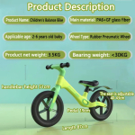 Bicicleta Metal Sin Pedales P/ Niños Ruedas Goma +accesorios - Imagen 7