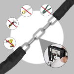 Cadena Eslabón Para Moto Bici Linga Forrada Con Candado Color Negro - Imagen 4