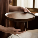 Soporte O Bandeja Para Torta Postre De Madera Con Pie Chico - Imagen 2
