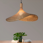 Lámpara De Techo Colgante Bambo Rattan Natural Moderna 50cm - Imagen 3