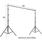 Portafondos Tripode Soporte De Fondo Fotografia 3x2 Mts - Imagen 3