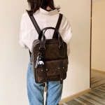 Mochila Bolso Retro Vintage Doble Bolsillo Gran Capacidad Il - Imagen 4