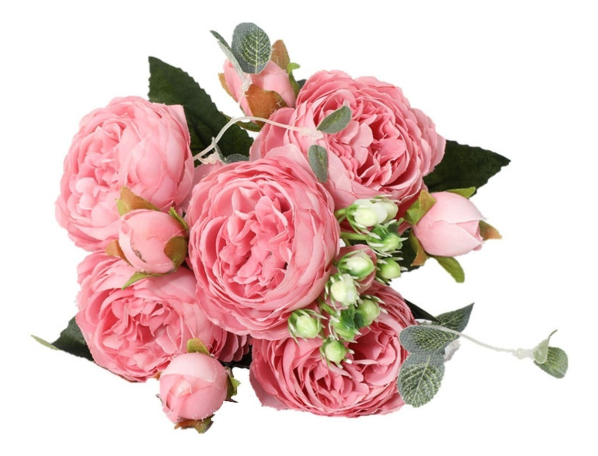 D_825040-MLU49363315424_032022-F.jpg Flores Artificiales Decorativas Ramo De 5 Flores Peonias - Imagen 1