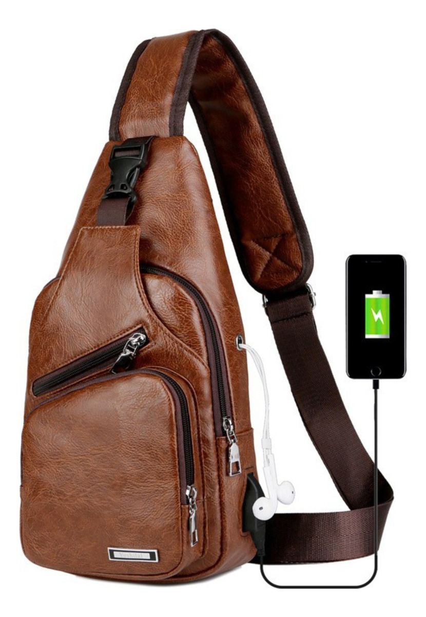 D_826875-MLU77374154879_072024-F.jpg Morral Unisex Urbano Mochila De Hombro Con Usb Cuero Pu - Imagen 1