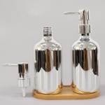 Dispensador Jabon Liquido O Cremas Para Baño Metalizado - Imagen 4