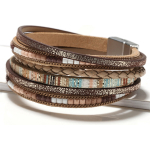 Pulsera Brazalete De Piedra Multicapa Bohemio Retro - Imagen 9