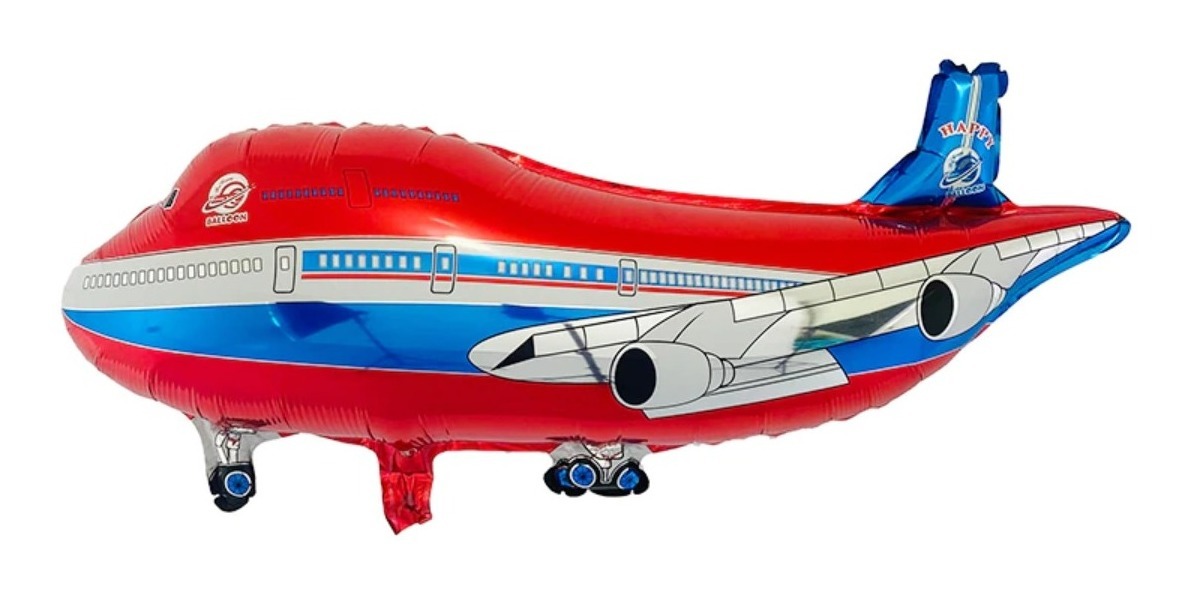 D_829041-MLU53363173718_012023-F.jpg Globos Metálicos Helio Para Cumpleaños Fiesta Set X2 Aviones - Imagen 1