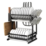 Seca Platos Escurridor Plegable Acero Inoxidable 2 Niveles - Imagen 2