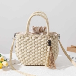 Bolso Cartera Vintage Tejido A Mano Veraniego - Imagen 2