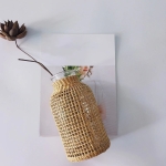 Florero Frasco Bollón Decorativo De Vidrio Con Mimbre Grande - Imagen 3