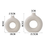 Florero Moderno Delicado Redondo En Cerámica Arenada - Imagen 2