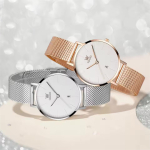 Reloj Mujer Cuadrado Cuarzo Acero Oro Rosa Resistente - Imagen 4