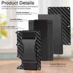 Billetera Minimalista De Fibra De Carbono Para Tarjetas Rfid - Imagen 4