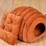 Cueva Cama Peluche Acolchada Para Gatos Perros Chica - Imagen 3