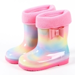 Bota De Lluvia Niño Niña En Pvc Con Interior En Corderito - Imagen 8