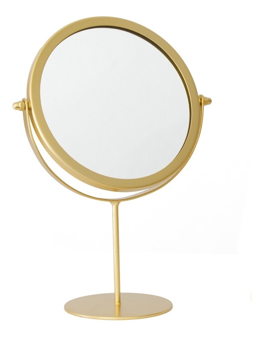 D_839639-MLU49214594023_022022-F.jpg Espejo Tocador Mesa Redondo Dorado Decorativo Base Redonda - Imagen 1