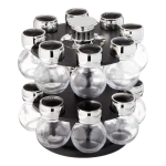 Especiero Vidrio Giratorio 16 Frascos Especias Cocina Tapa - Imagen 3