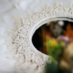 Espejo Colgante De Pared Redondo Decorativo Macramé Vintage - Imagen 9