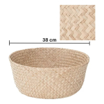 Cesto Multiuso Tipo Mimbre Canasto Fibra Natural 38x34cm - Imagen 6
