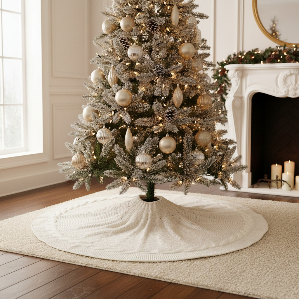 D_845001-MLU98659767670_112025-F.jpg Falda Árbol De Navidad Tejida Trenzada 62cm - Imagen 1