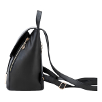 Mochila Cartera Urbana Minimalista Con Tapa En Cuerina Diseño De La Tela Negro - Imagen 2