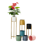 Maceta Nórdica Con Soporte Hierro Moderna Chica - Imagen 16