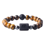 Pulsera De Piedras Naturales Signos Zodiacales Ojo De Tigre - Imagen 7
