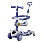 Monopatin Infantil 3en1 Plegable C/luces Y Palanca De Empuje - Imagen 5